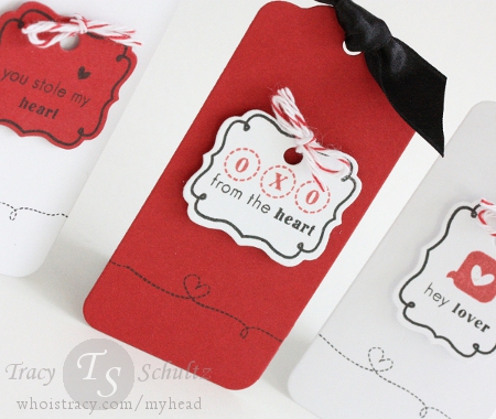 Valentine Tag Trio close-up by Tracy Schultz