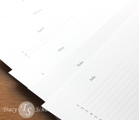 Calendar Pages Printed