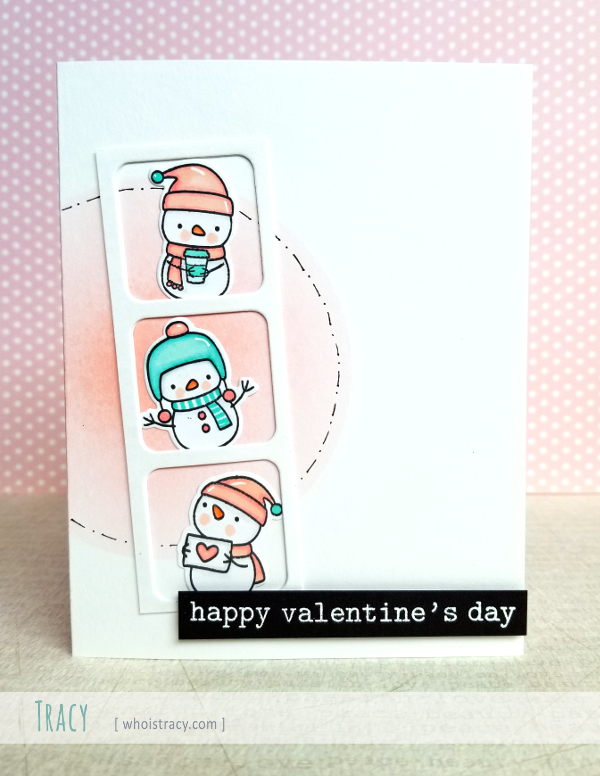 Snowmen Valentine card by Tracy @whoistracy.com